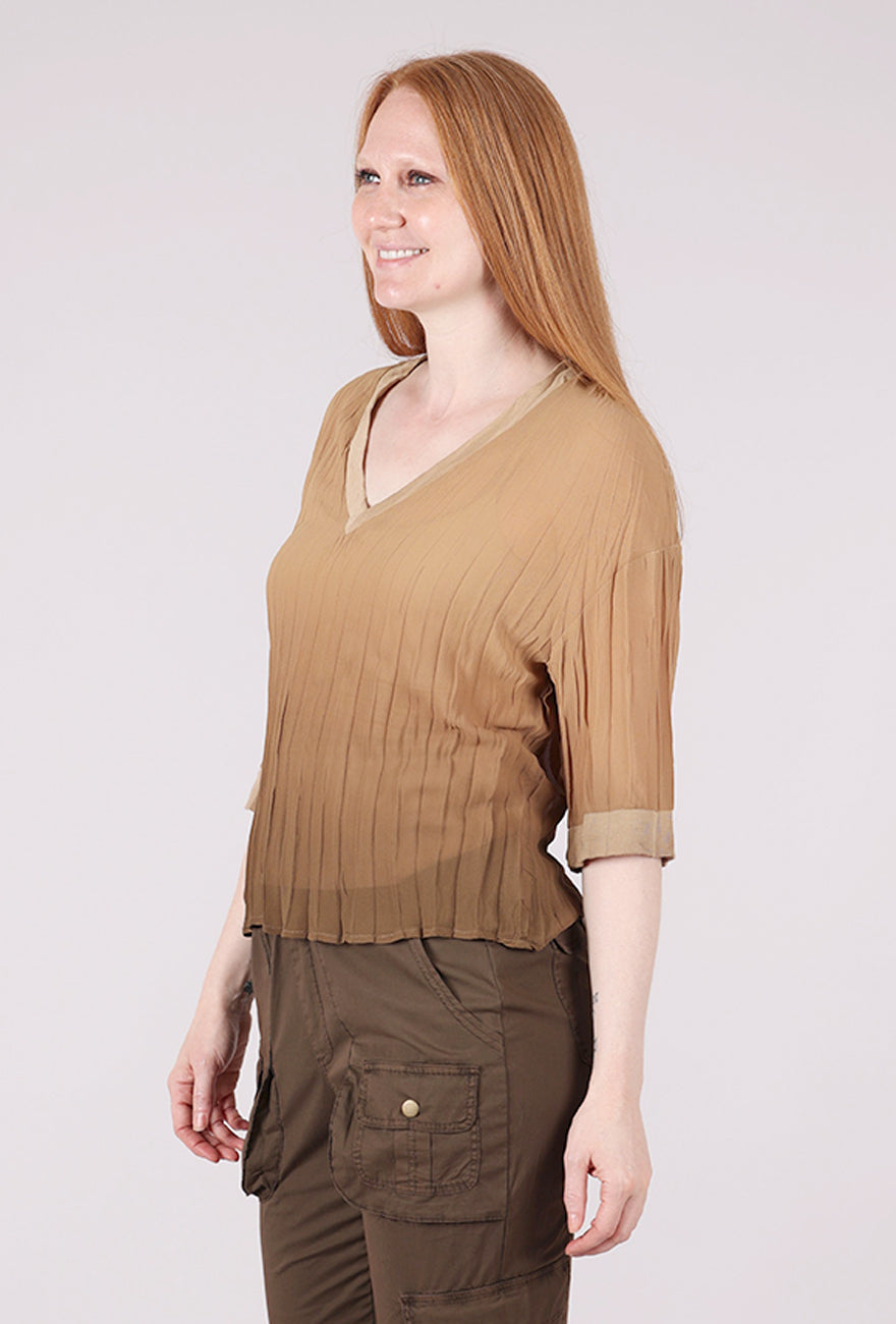 XCVI Hoyt Top, Coffee Dip Dye