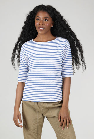 Cut Loose Blue-Stripe Elbow Tee, Laundered 