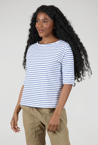 Cut Loose Blue-Stripe Elbow Tee, Laundered 
