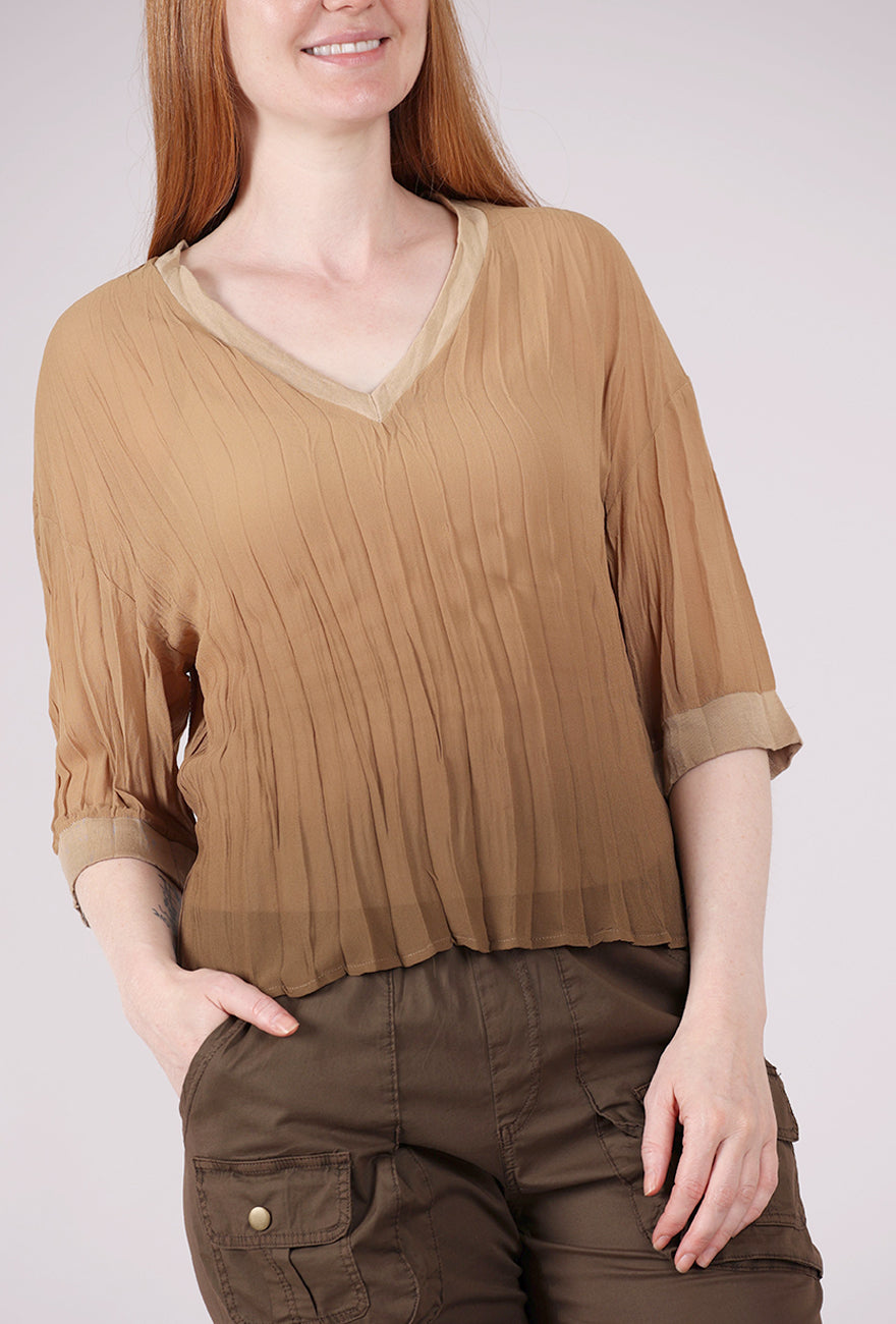 XCVI Hoyt Top, Coffee Dip Dye