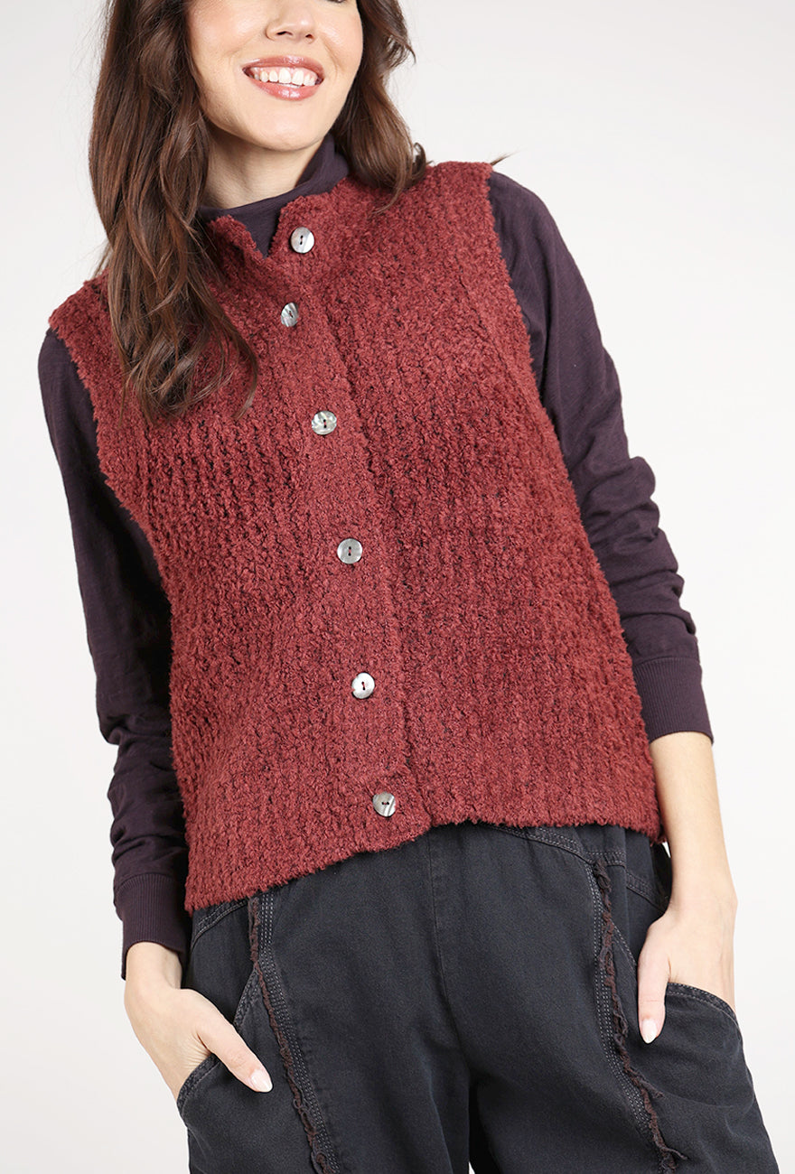 Bitte Kai Rand Nubby Knit Sweater Vest, Maroon