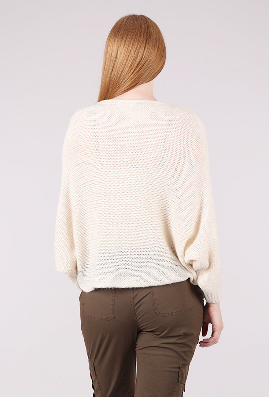 Me & Gee Crossover Sweater, White