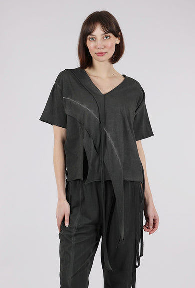 La Vaca Loca Hidra Ribbony Knit Top, Cold Black