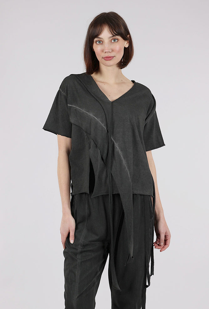 La Vaca Loca Hidra Ribbony Knit Top, Cold Black