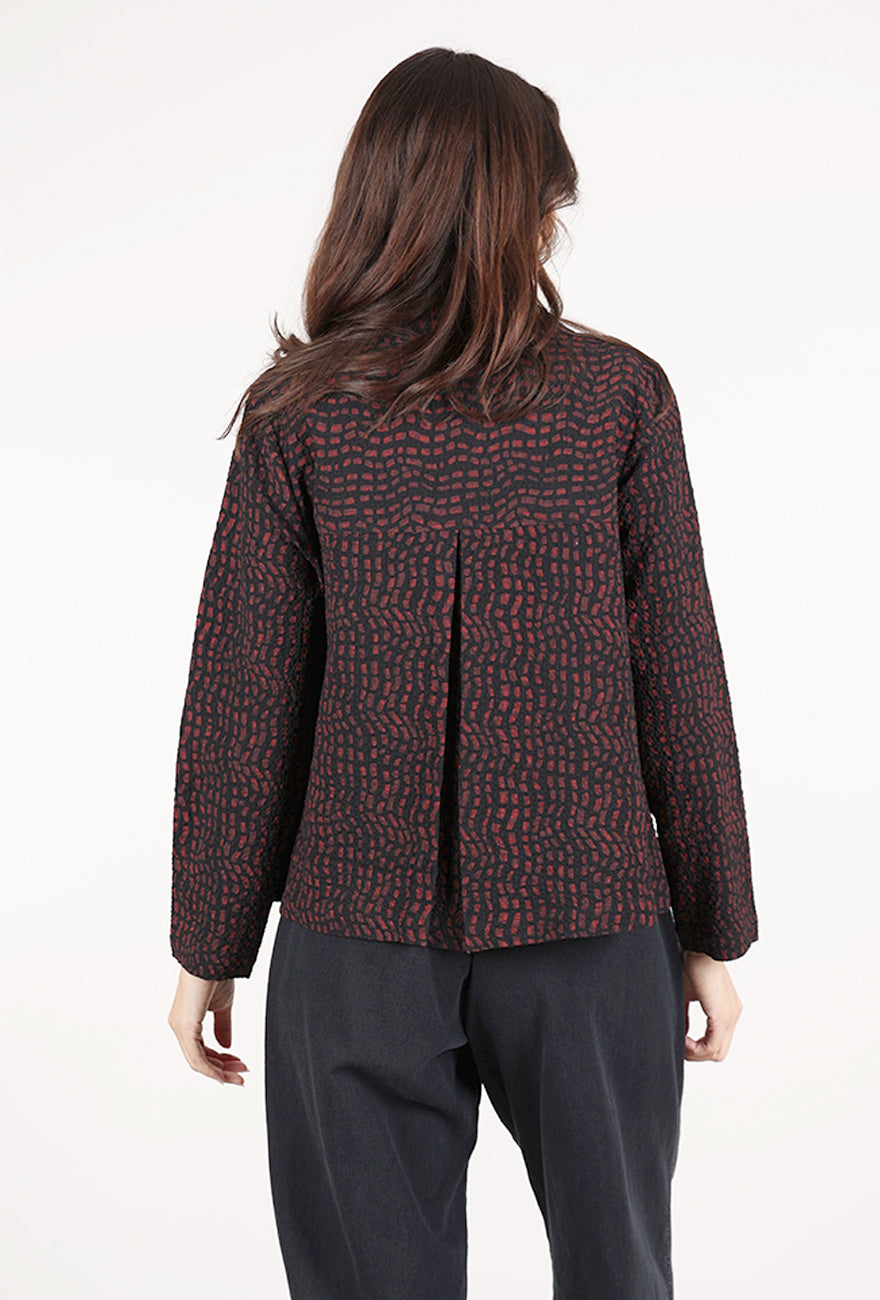 Habitat Crinkle Crepe Mosaic Jacket, Wine
