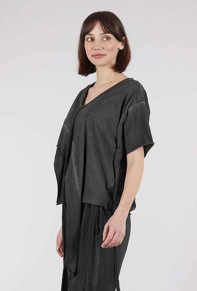 La Vaca Loca Hidra Ribbony Knit Top, Cold Black