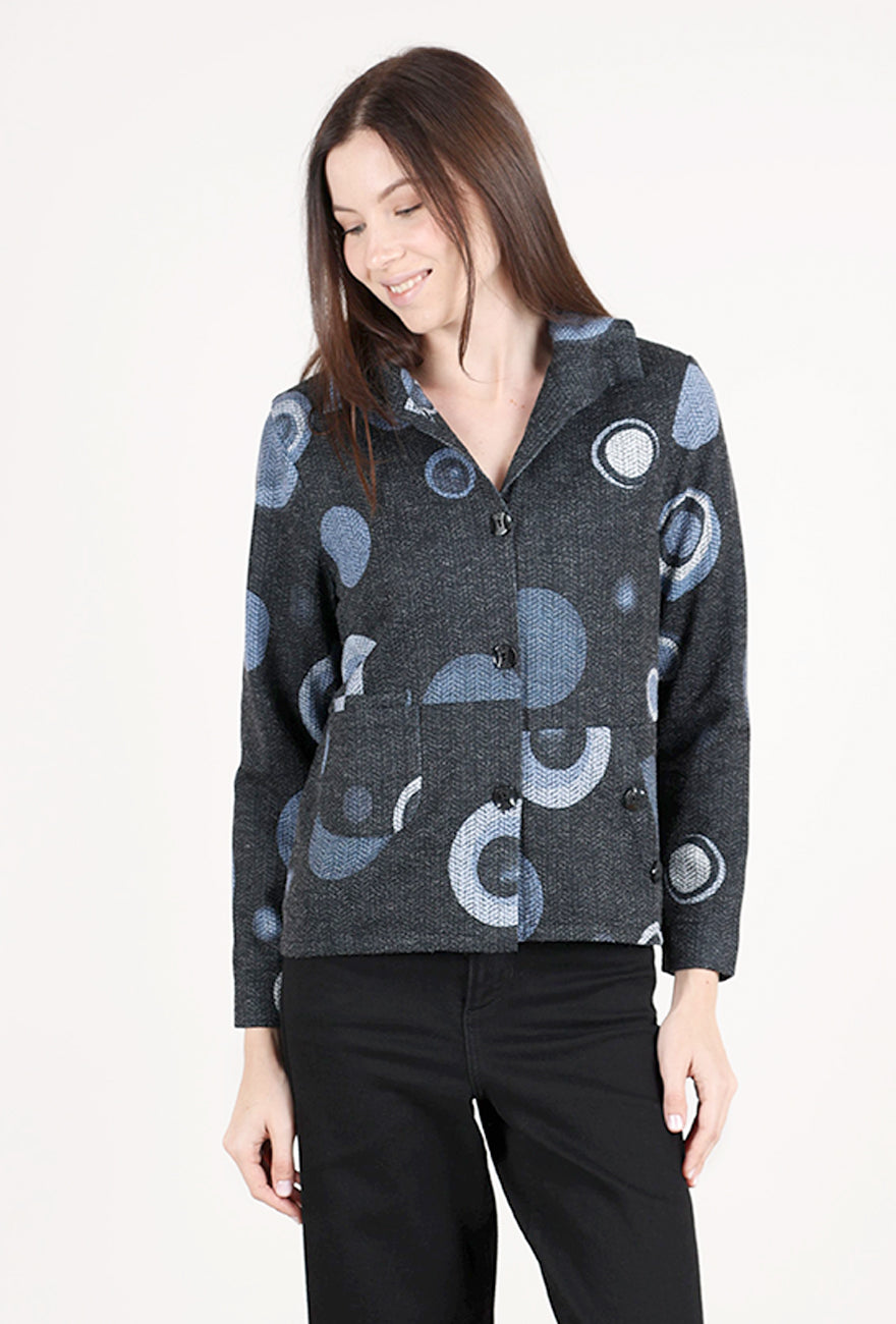 Trisha Tyler Wire Collar Dot Jacket, Denim/Black