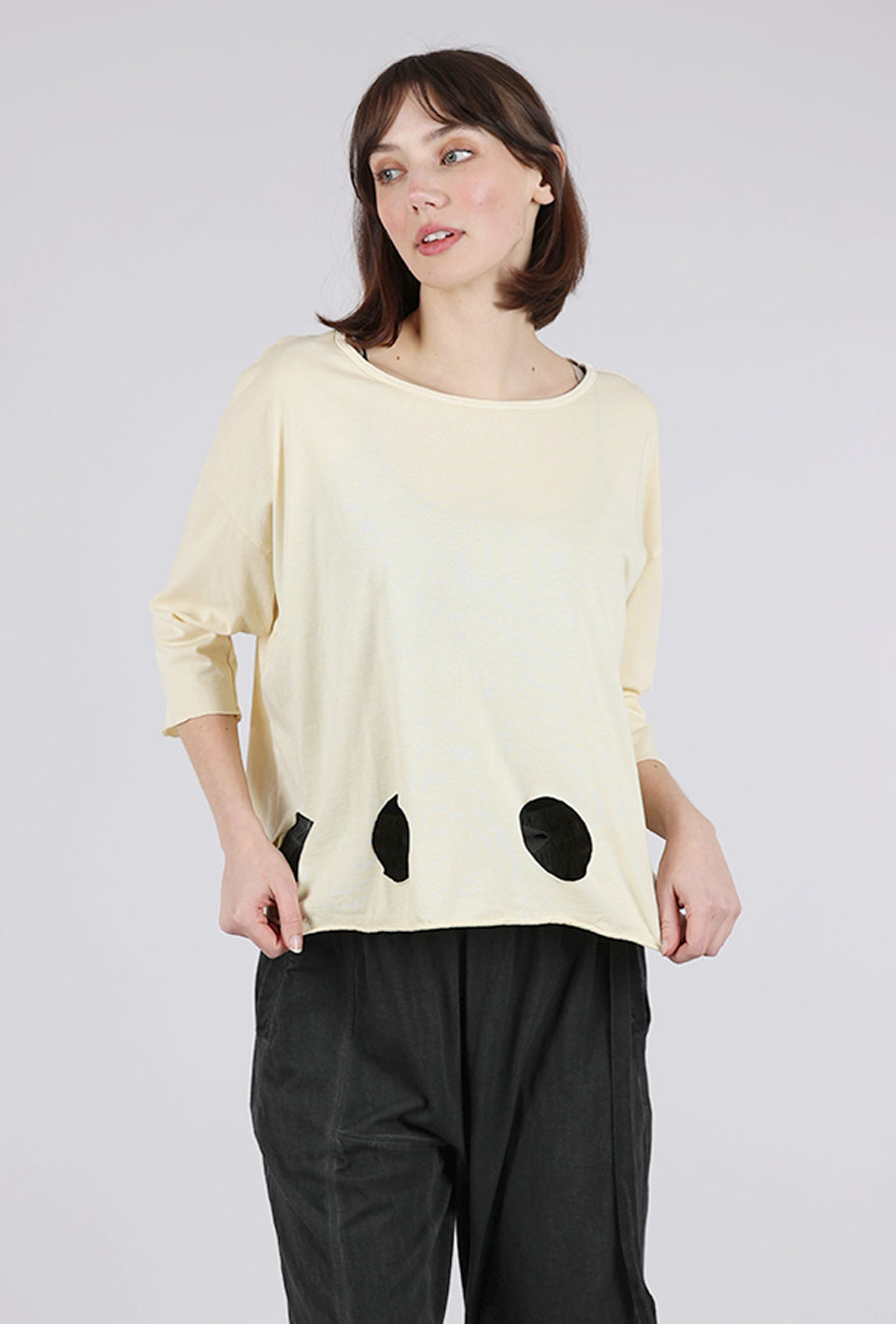 M Square Circle Cutouts Tee, Butter