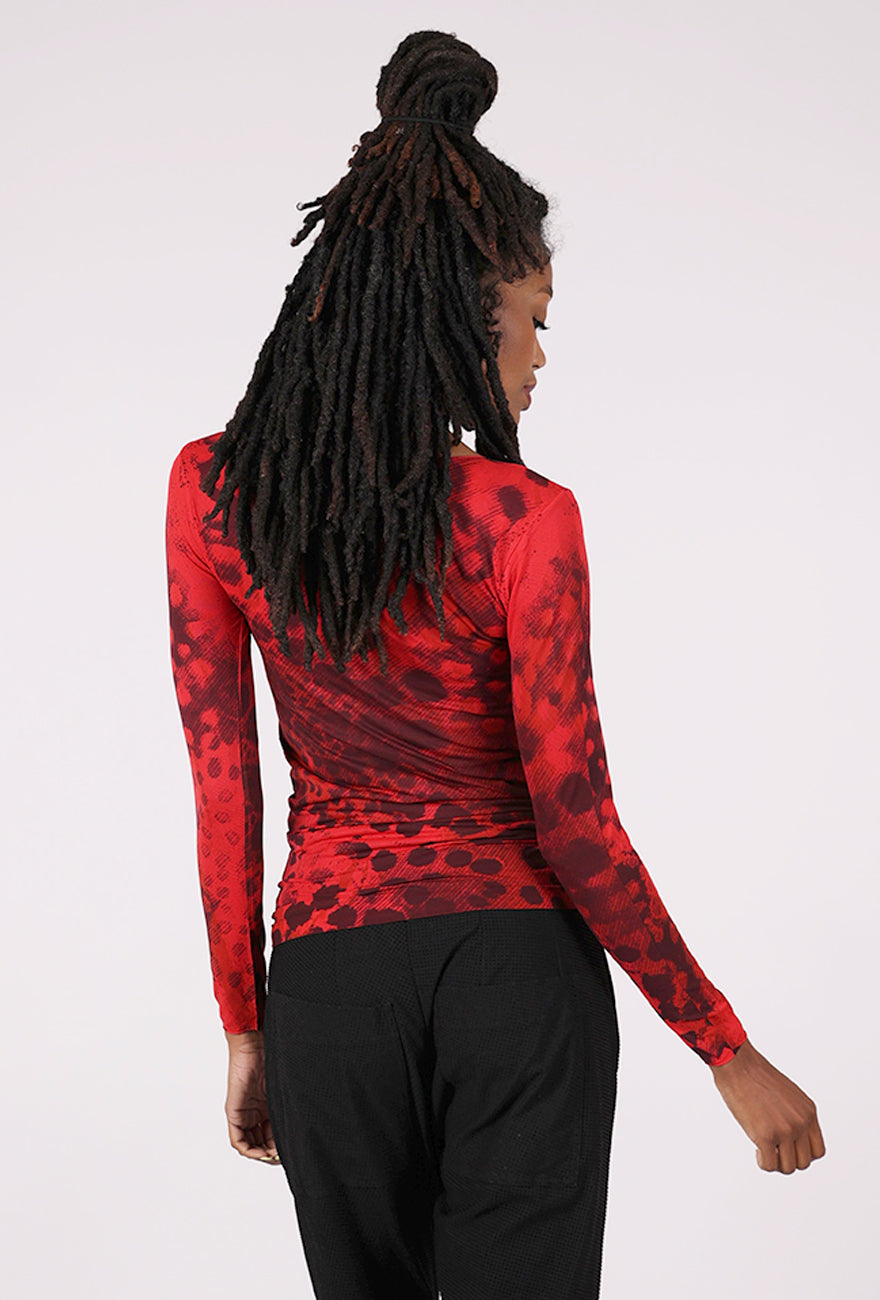 AMB Designs Raw Edge Second Skin Top, Tortoiseshell/True Red