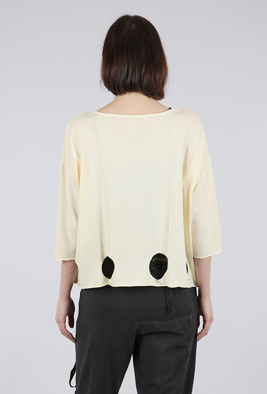 M Square Circle Cutouts Tee, Butter