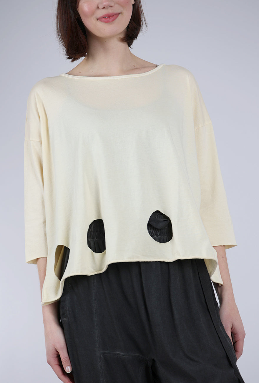M Square Circle Cutouts Tee, Butter