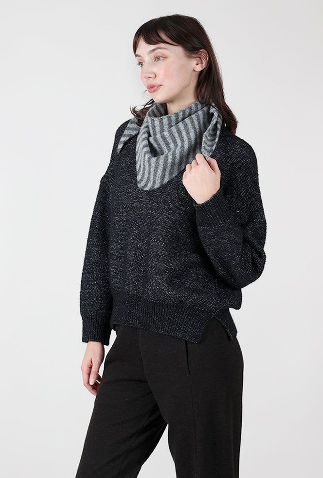 Salina Trading Co. Striped Triangle Scarf, Dark Gray