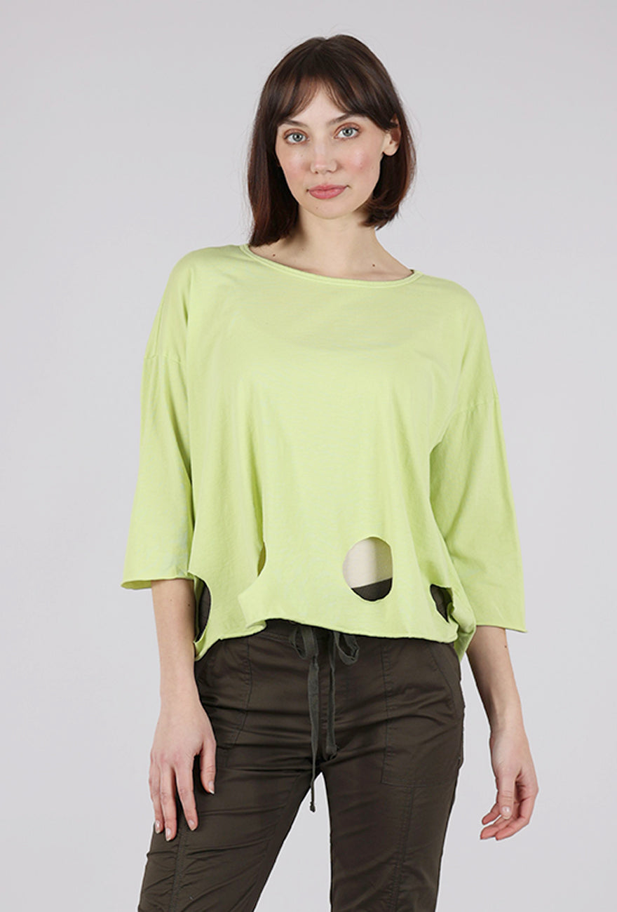 M Square Circle Cutouts Tee, Honeydew