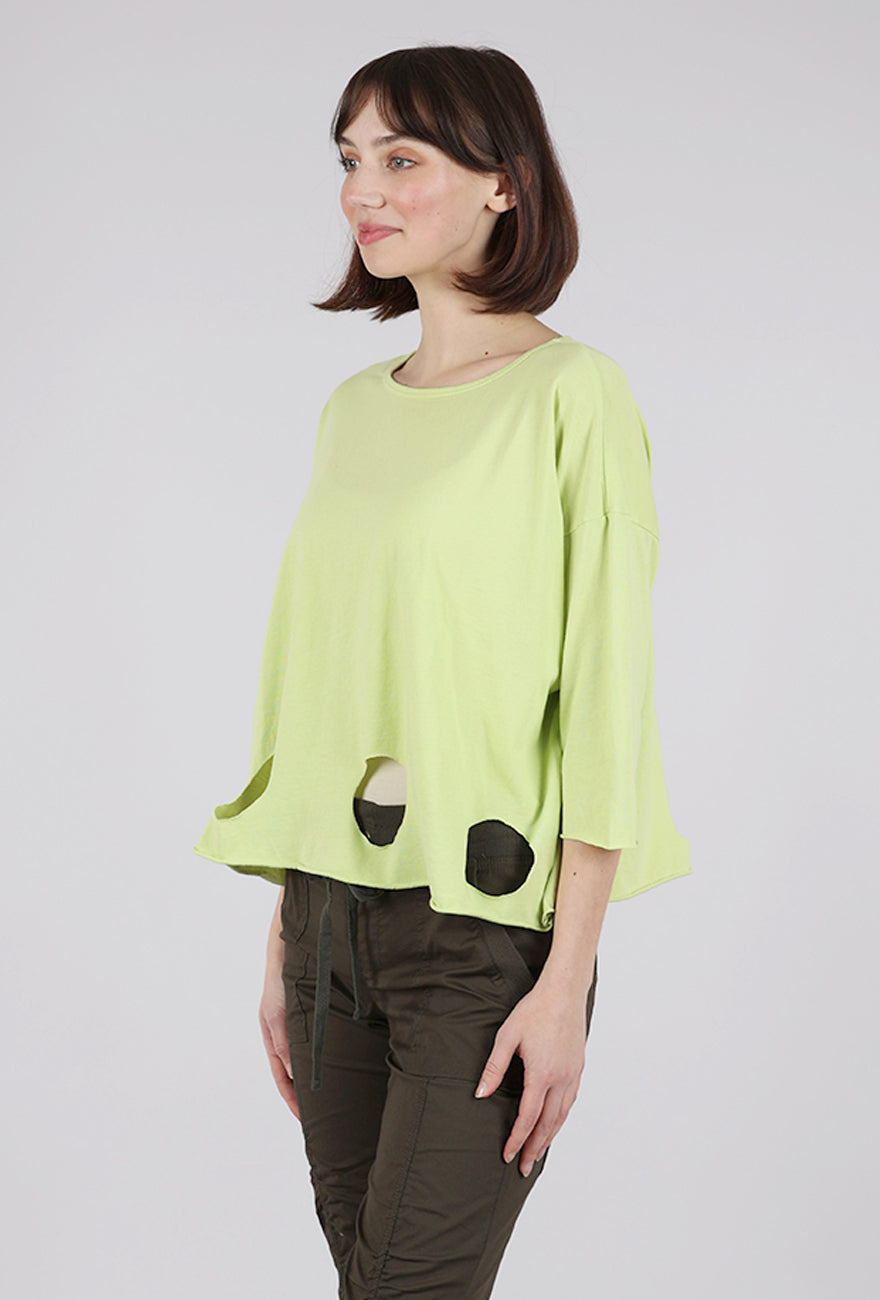 M Square Circle Cutouts Tee, Honeydew