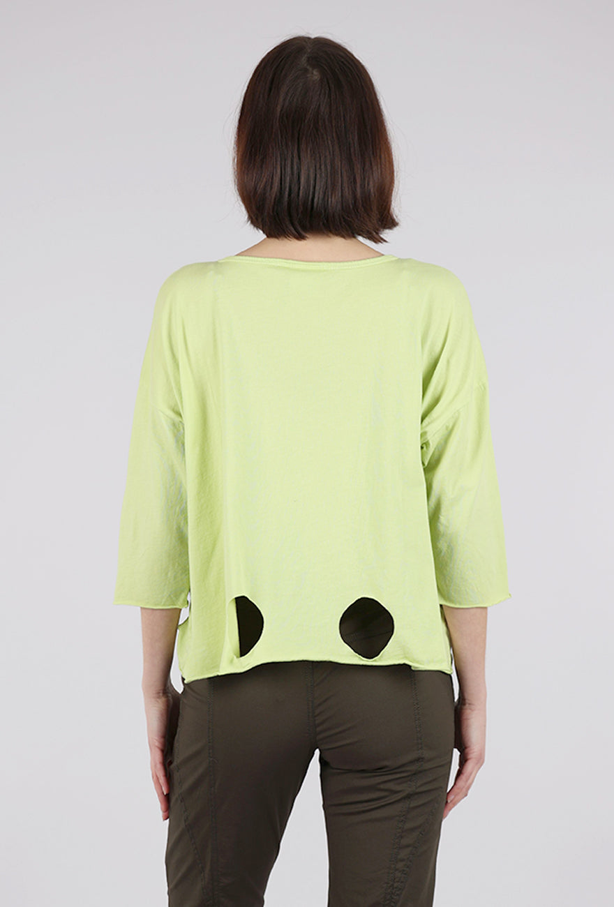 M Square Circle Cutouts Tee, Honeydew
