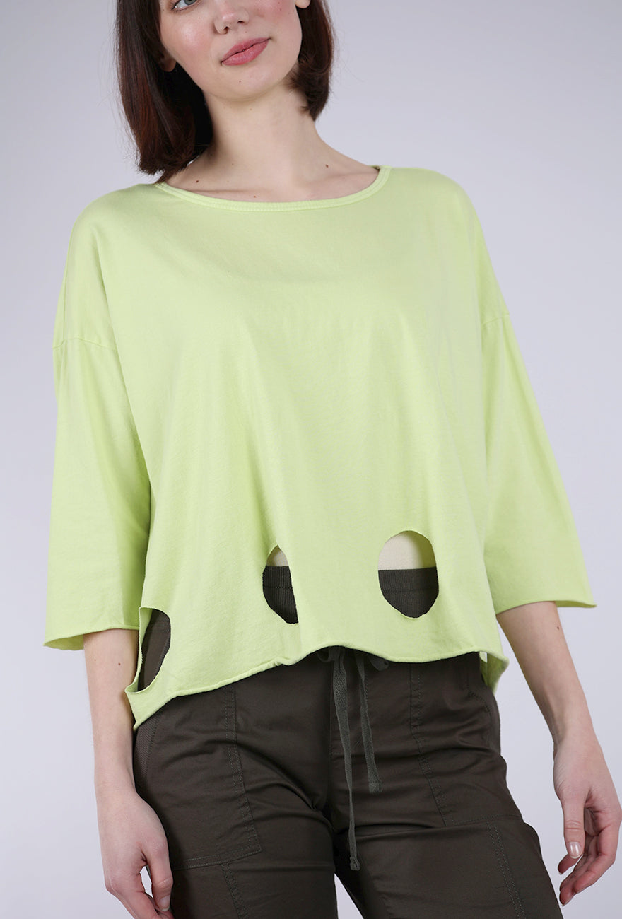 M Square Circle Cutouts Tee, Honeydew