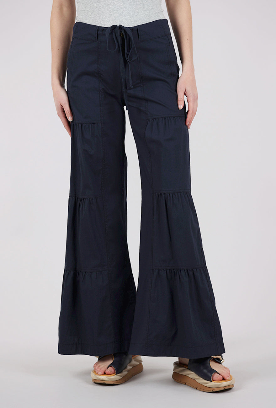 Wearables by XCVI Terraced Wide Leg Pant, Navy