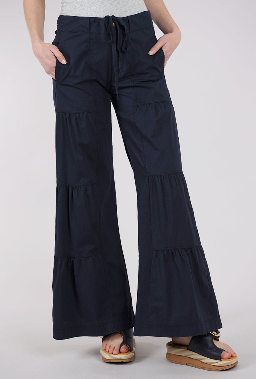 Wearables by XCVI Terraced Wide Leg Pant, Navy