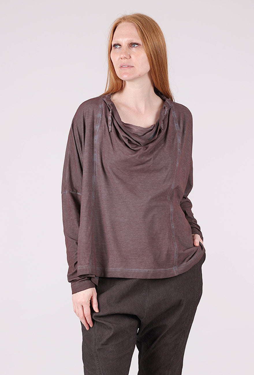 Rundholz Drape Neck Bubble Top, Flamingo Cloud