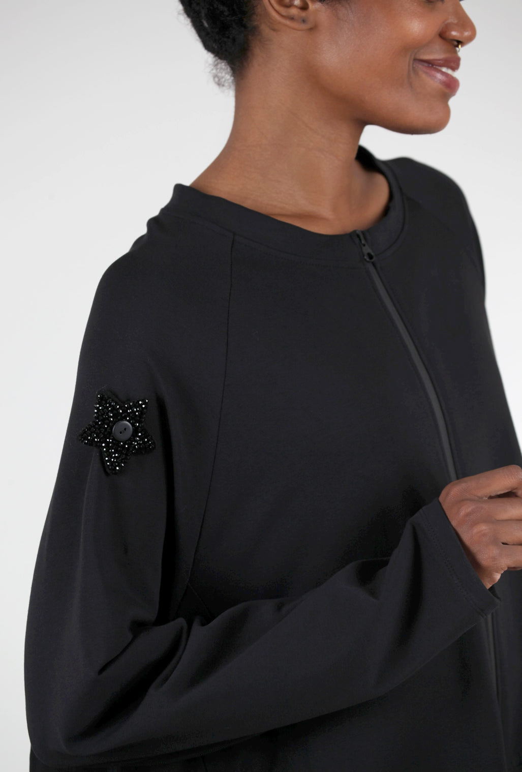 Pluslavie PLU Sparkle Button-On Patch, Star/Black
