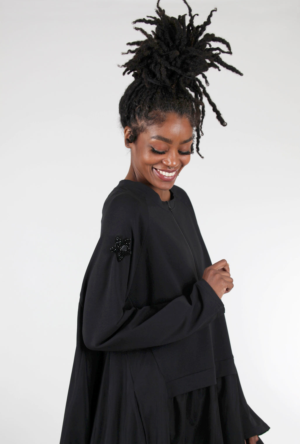 Pluslavie PLU Sparkle Button-On Patch, Star/Black