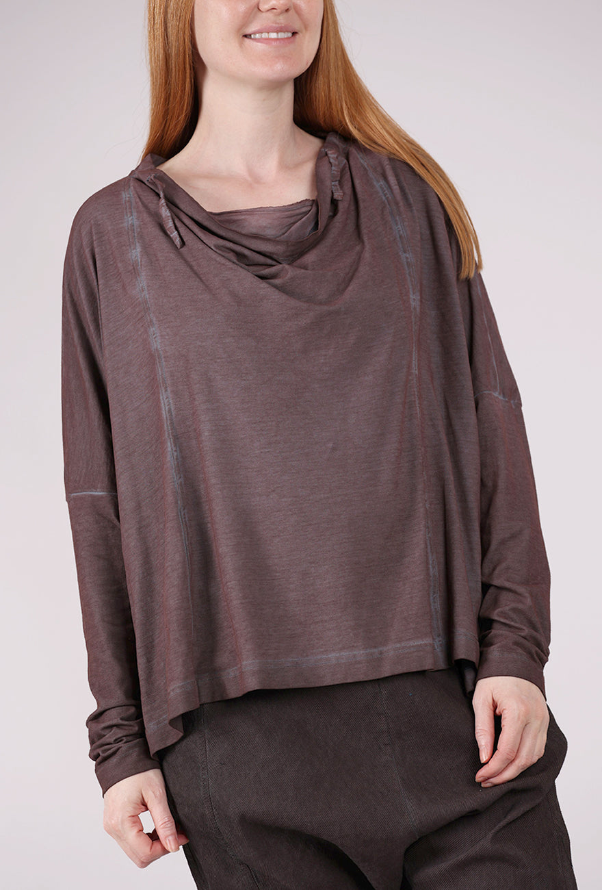 Rundholz Drape Neck Bubble Top, Flamingo Cloud