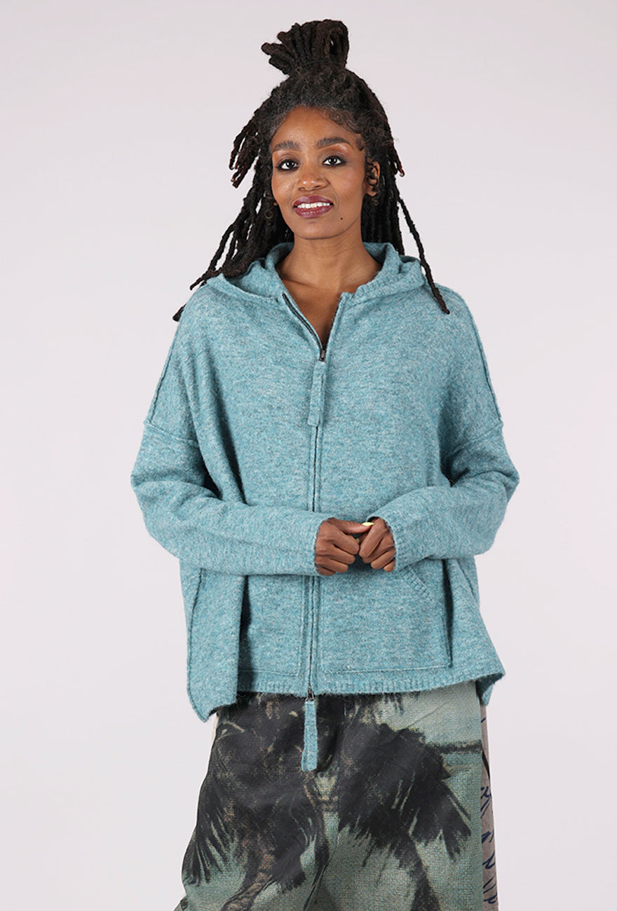 Rundholz Splendid Melange Zip Sweater, Lagoon