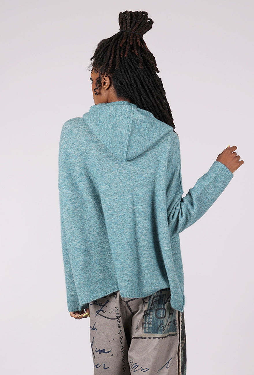 Rundholz Splendid Melange Zip Sweater, Lagoon