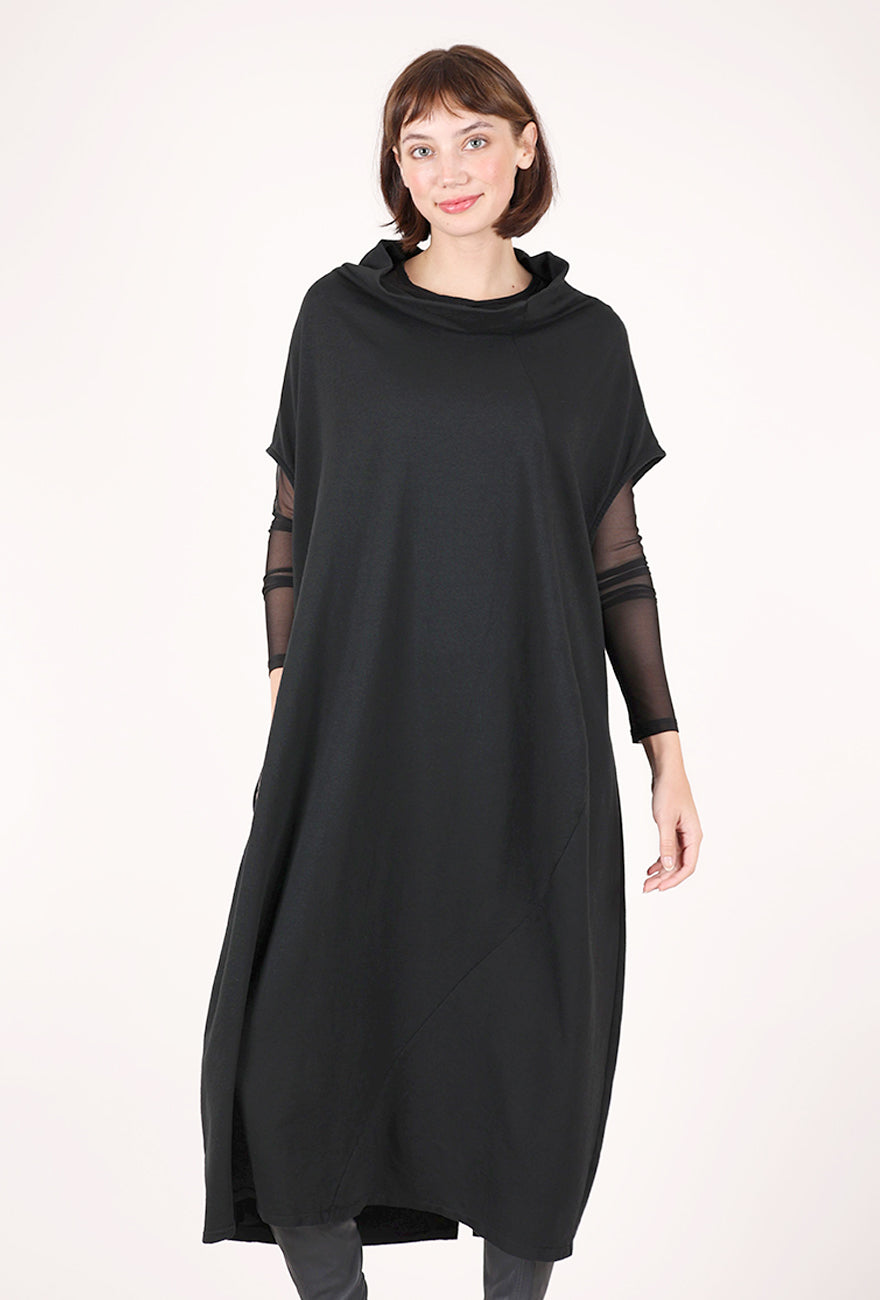Transparente Clothing Deconstructed Cocoon Dress, Black