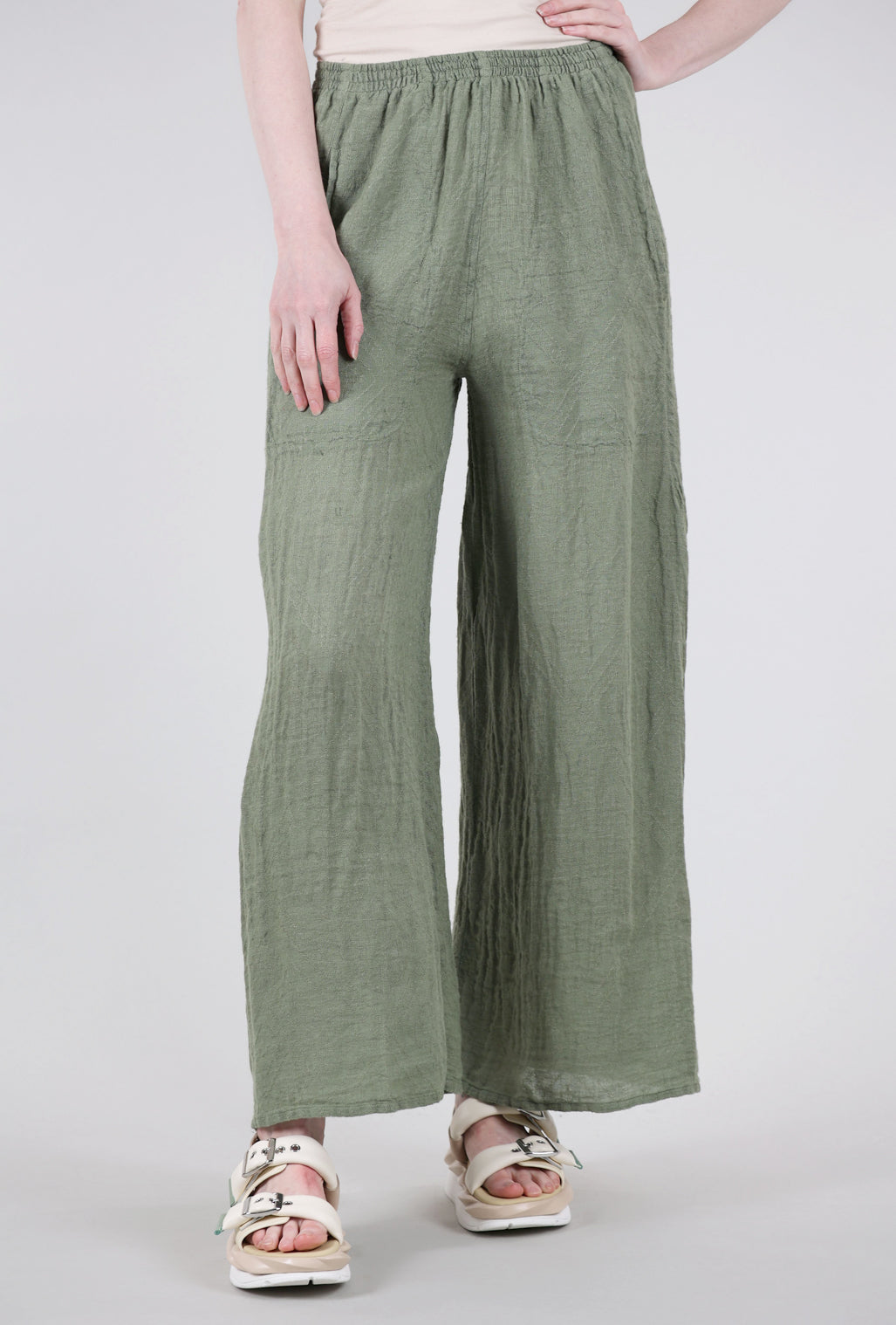 Eterea Linen Flow Pant, Olive