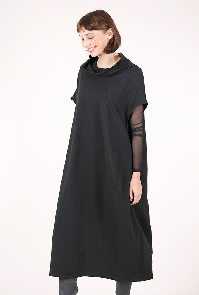 Transparente Clothing Deconstructed Cocoon Dress, Black
