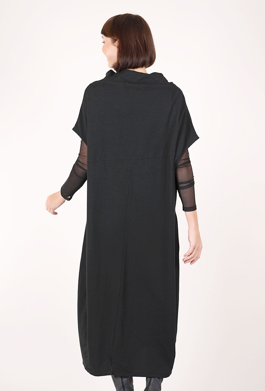 Transparente Clothing Deconstructed Cocoon Dress, Black