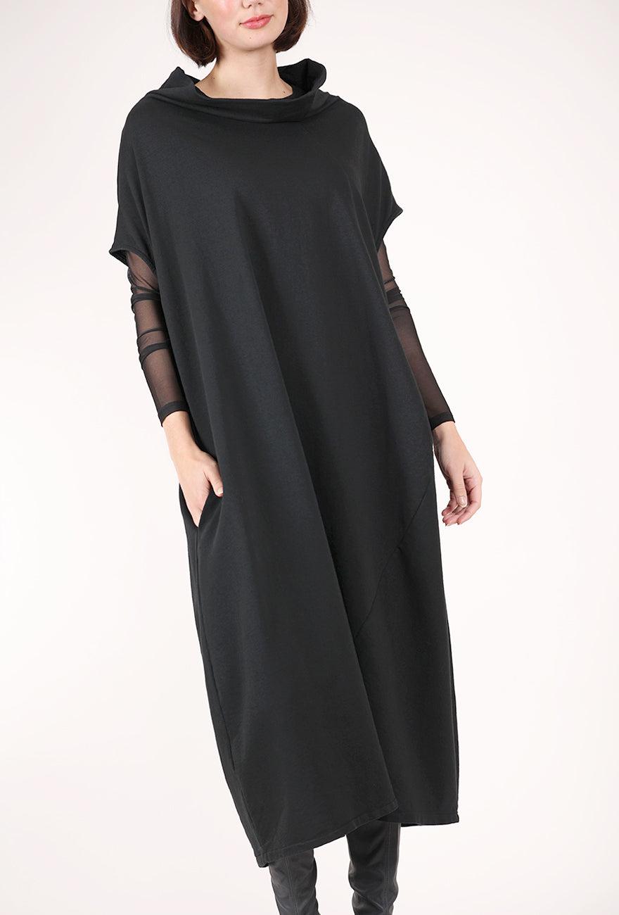 Transparente Clothing Deconstructed Cocoon Dress, Black