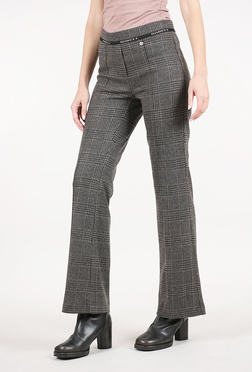 Robell Joella Plaid Pant. Mocha