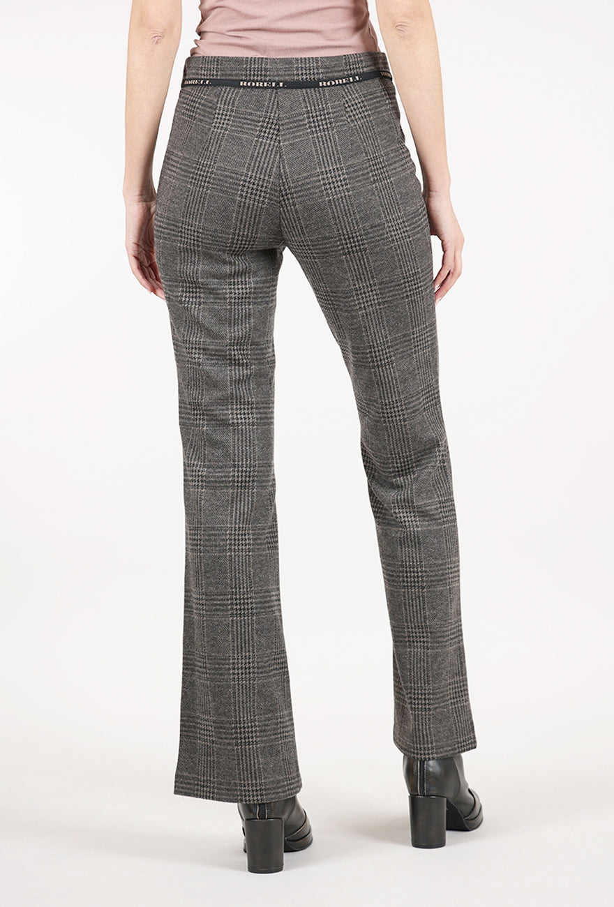 Robell Joella Plaid Pant. Mocha