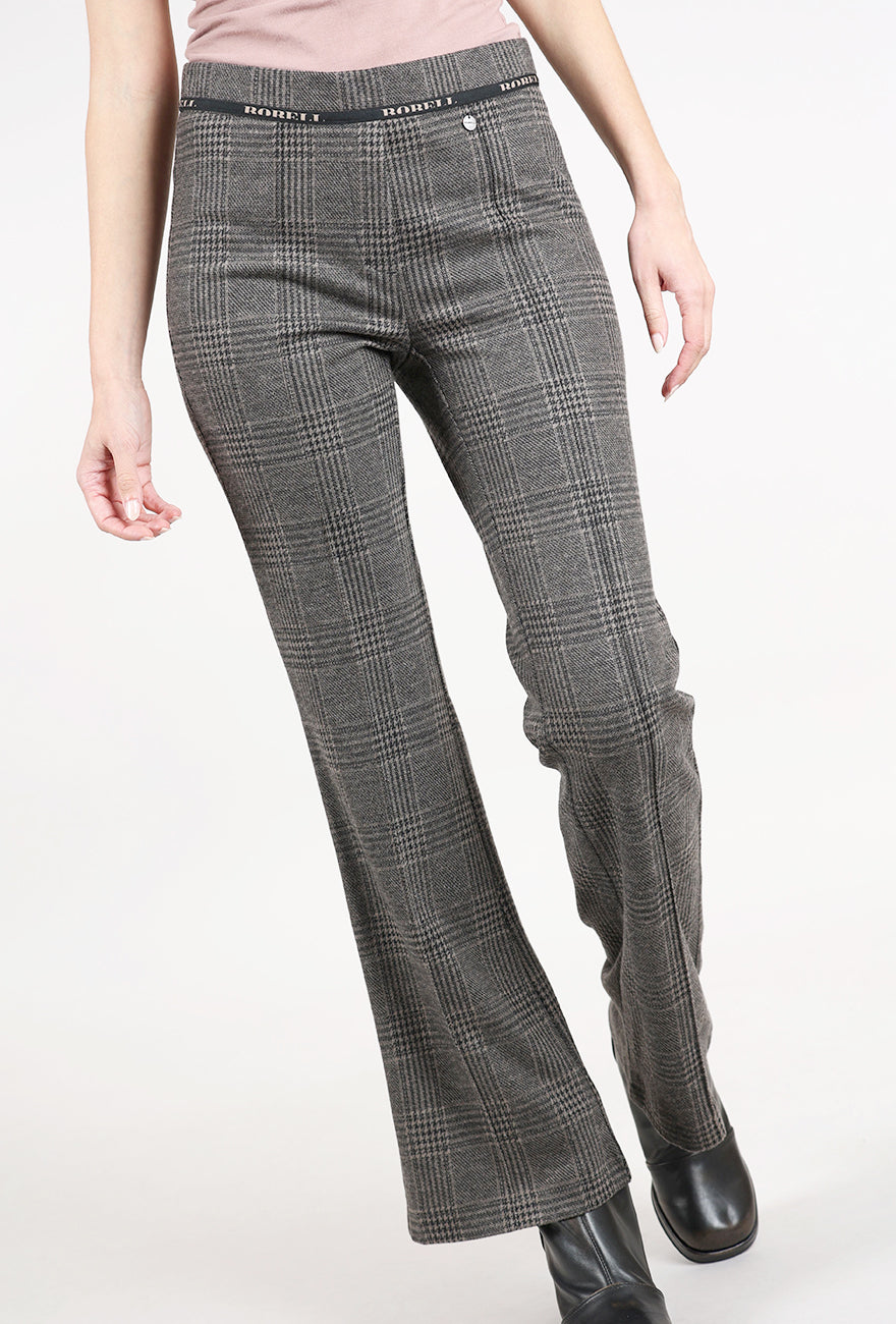 Robell Joella Plaid Pant. Mocha