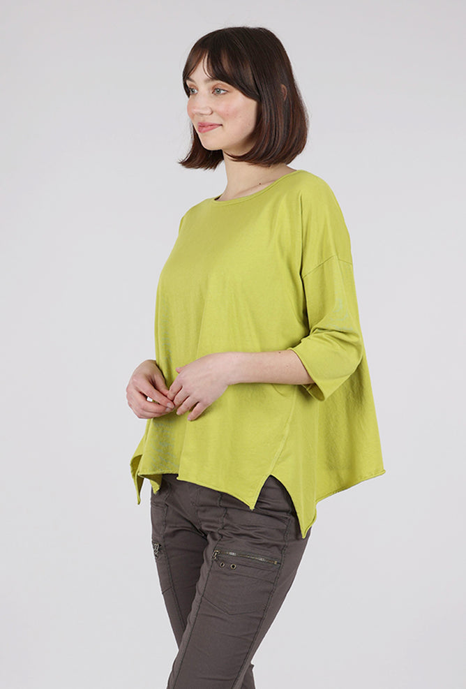 M Square Curved Seaming Tee, Chartreuse