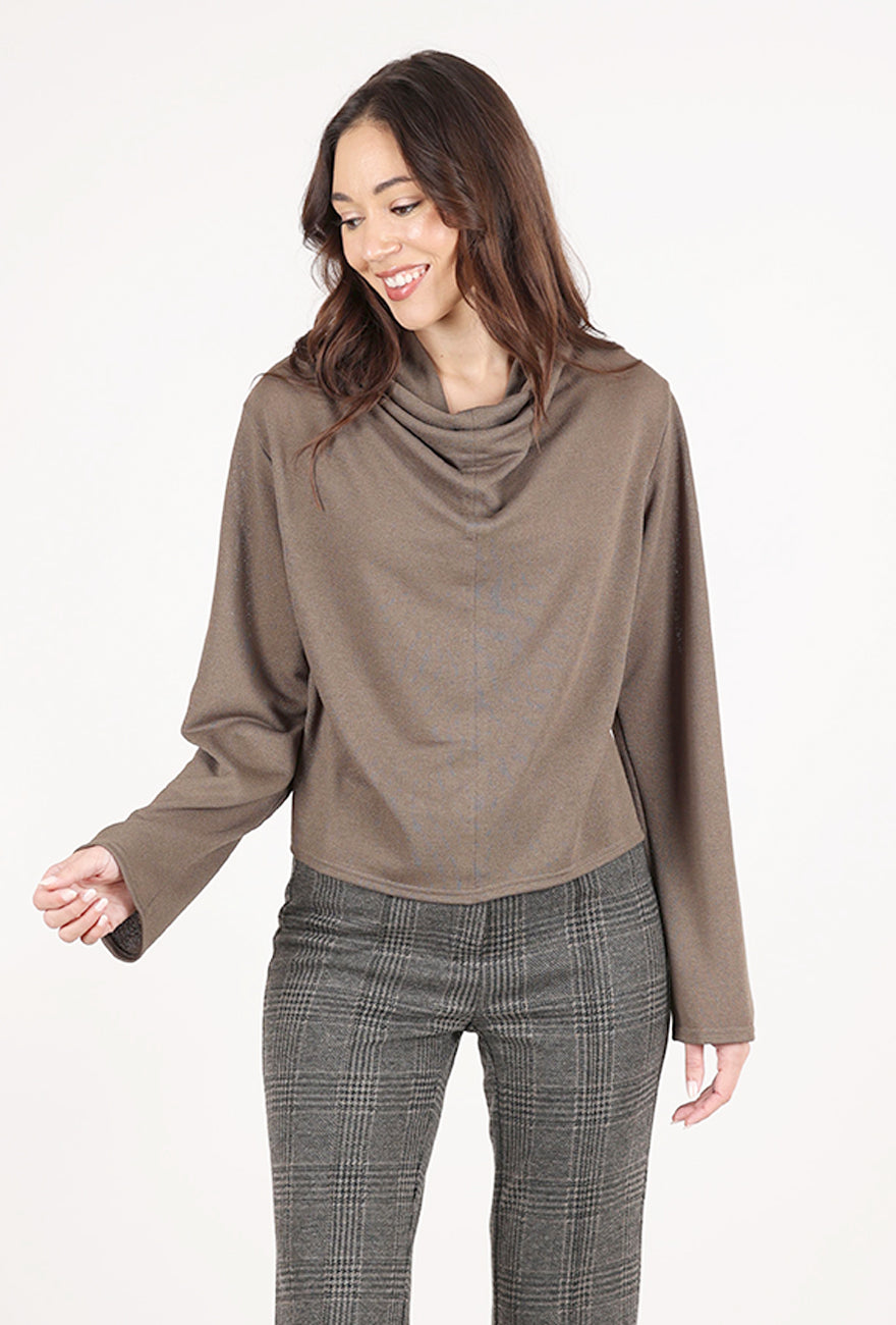 Grade & Gather Drape Neck Dolman Top, Tapenade
