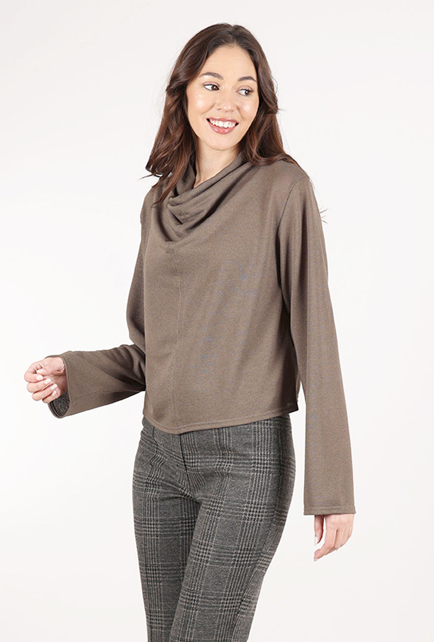 Grade & Gather Drape Neck Dolman Top, Tapenade