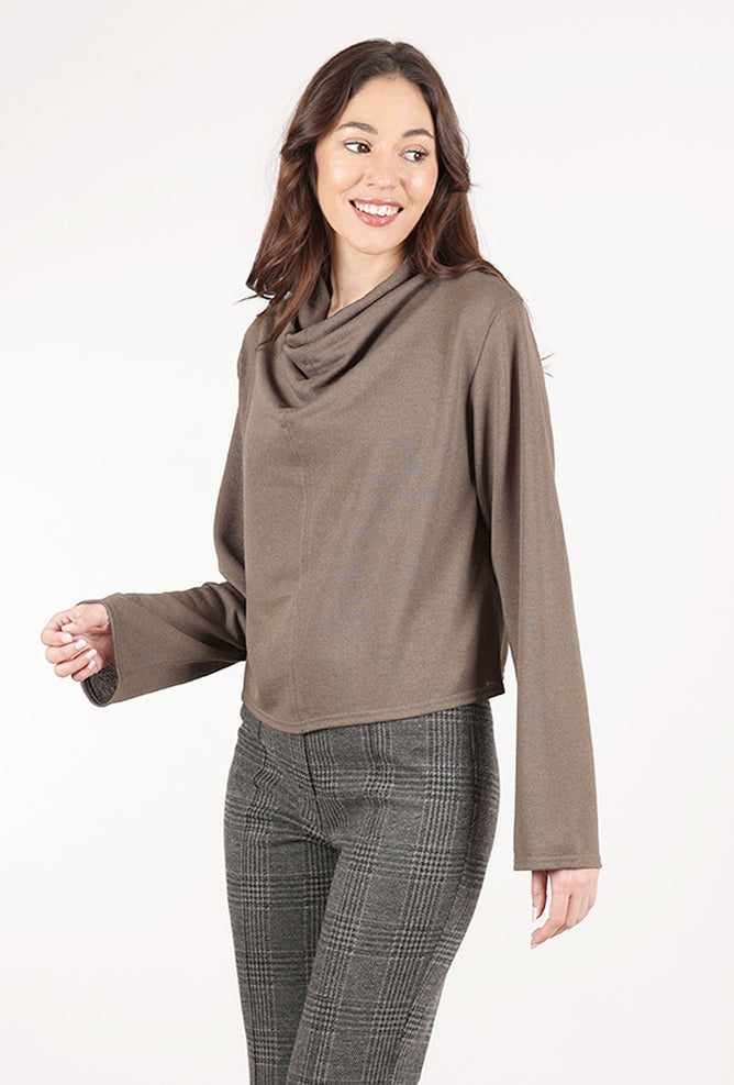 Grade & Gather Drape Neck Dolman Top, Tapenade