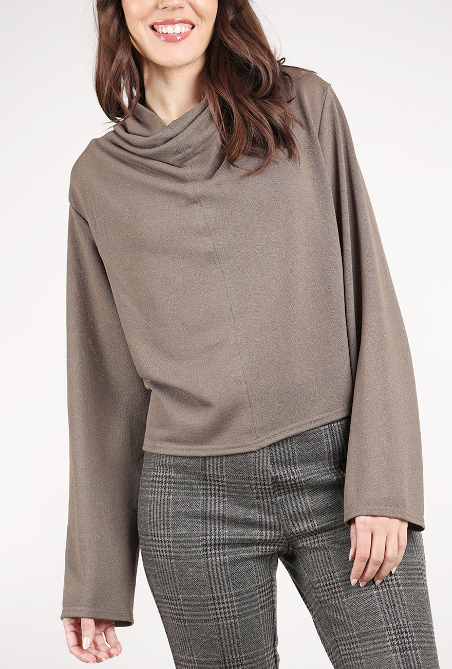 Grade & Gather Drape Neck Dolman Top, Tapenade