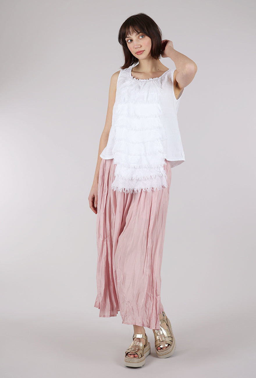 Grizas Ruffle Cascade Tank, White