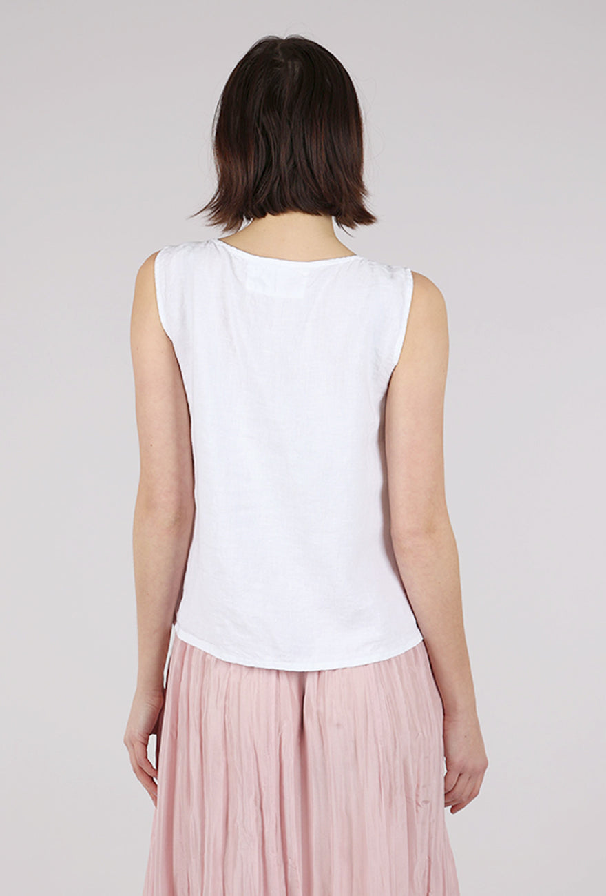 Grizas Ruffle Cascade Tank, White