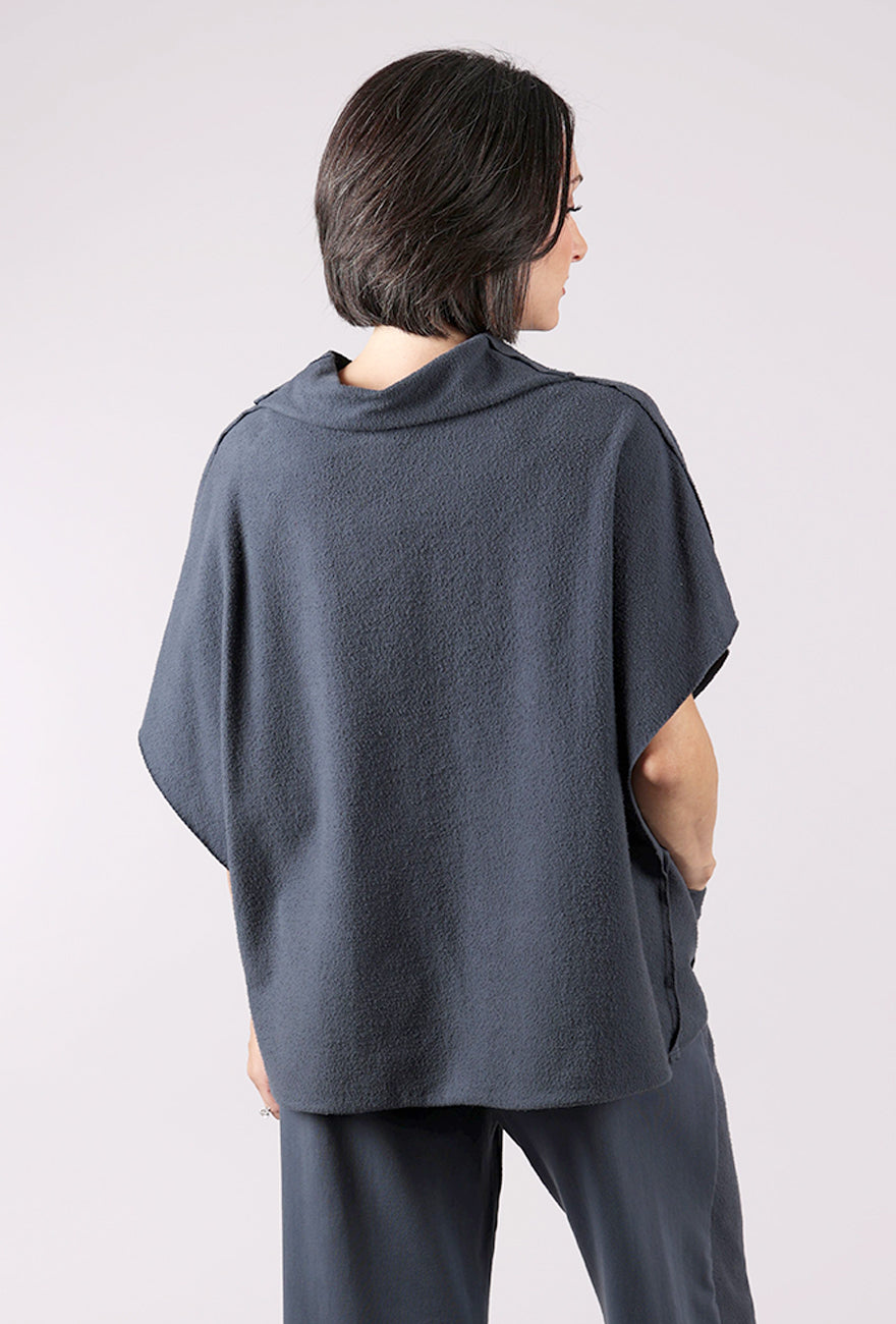 Fenini Fleece Pullover Topper Vest, Charcoal