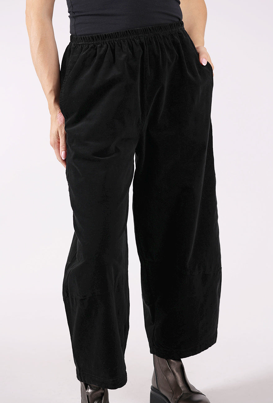 Cut Loose Mini Cord Lantern Pant, Black