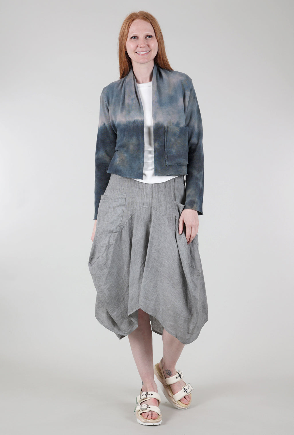 Heyne Bogut Cozy Crop Cardie, Gray