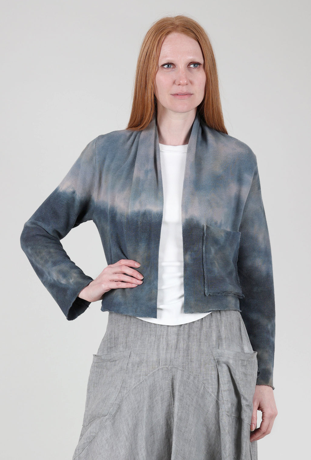 Heyne Bogut Cozy Crop Cardie, Gray