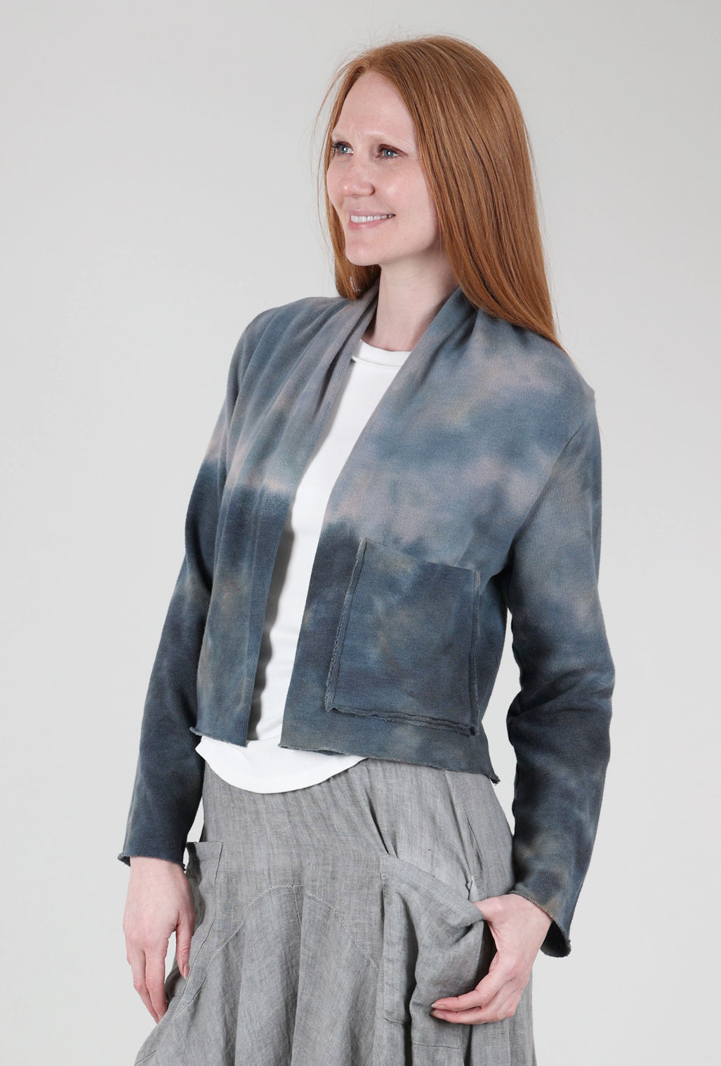 Heyne Bogut Cozy Crop Cardie, Gray