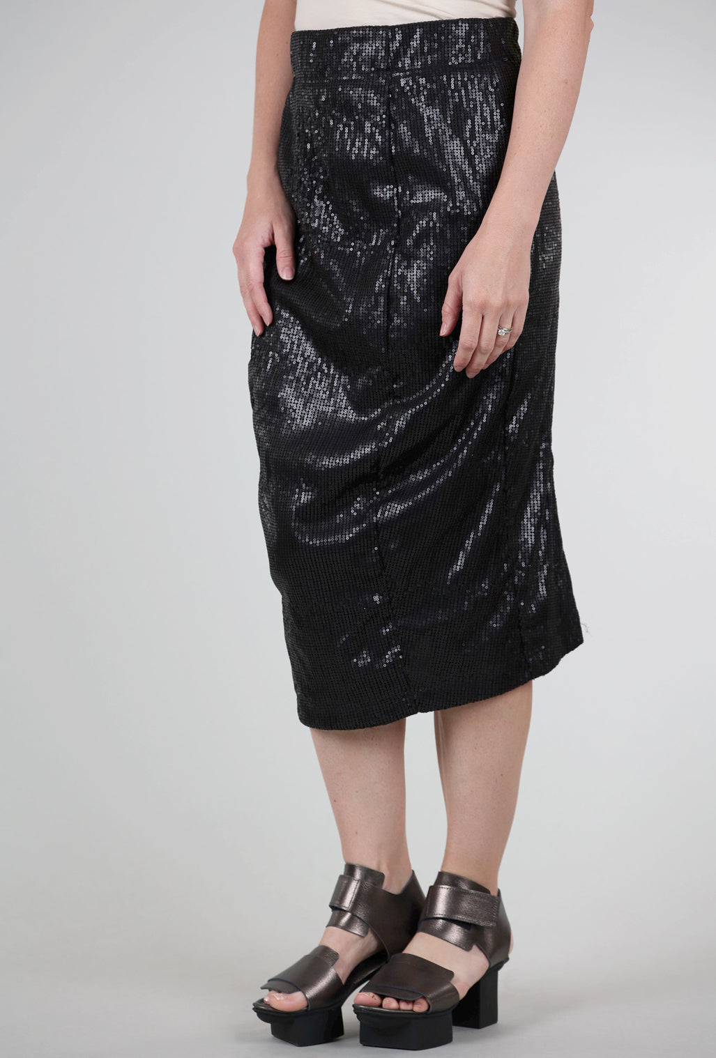 Rundholz Sequin Slim Skirt, Black