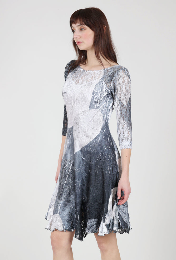 Komarov Ilsa Lace Neck Dress, Black Monet